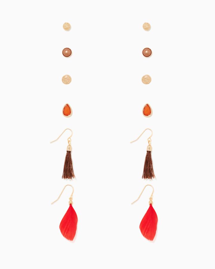 Charming Charlie Feather Studs Earring Set