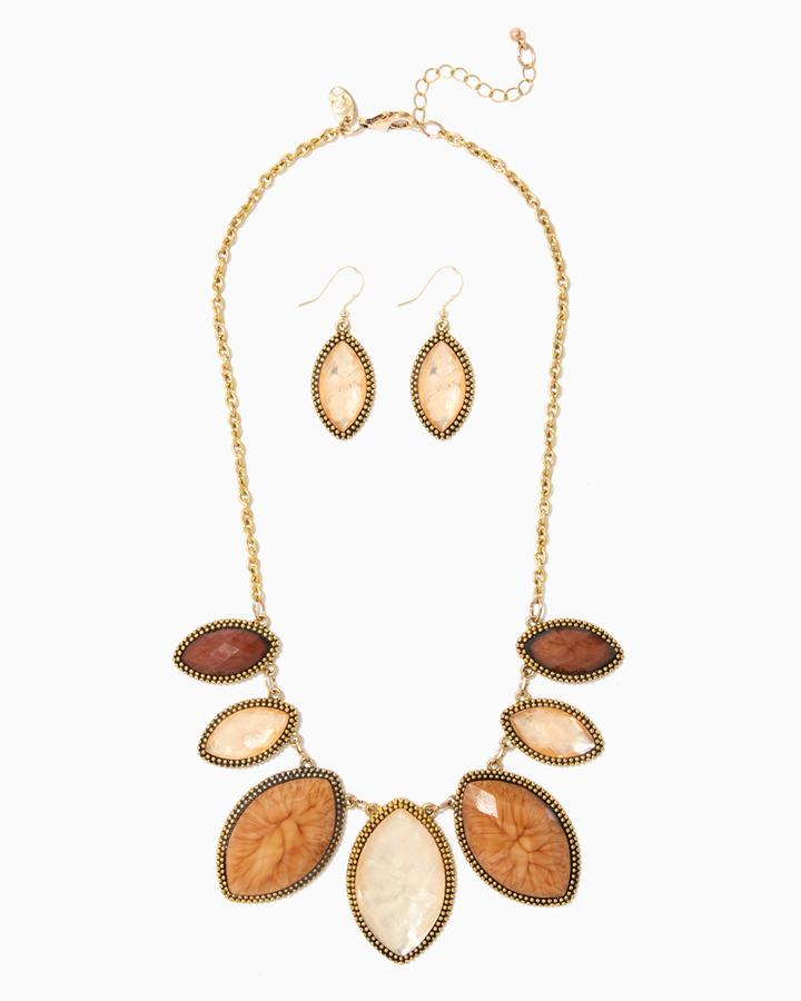 Charming Charlie Caf Marquise Necklace Set