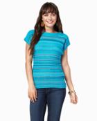 Charming Charlie Striped Scoop Neck Sweater
