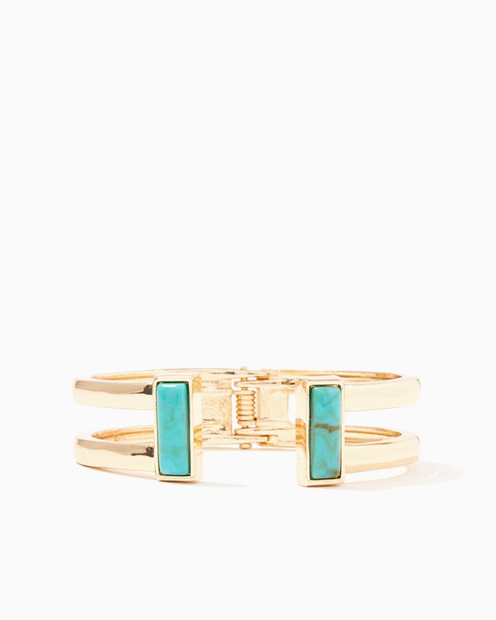 Charming Charlie Stone Double Hinge Bracelet