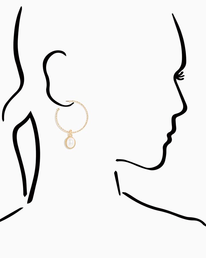 Charming Charlie Cabo Pearl Drop Hoops