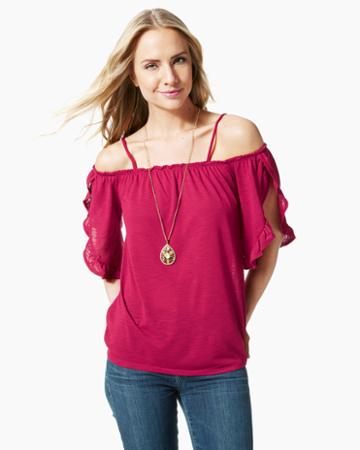 Charming Charlie Aino Cold Shoulder Top