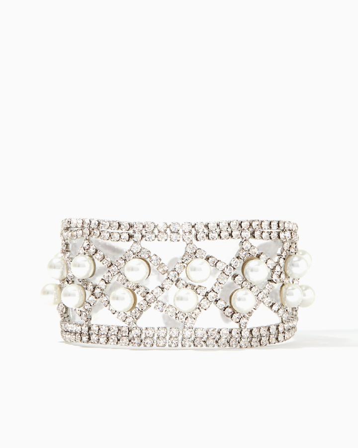 Charming Charlie Flawless Pearl Rhinestone Bracelet