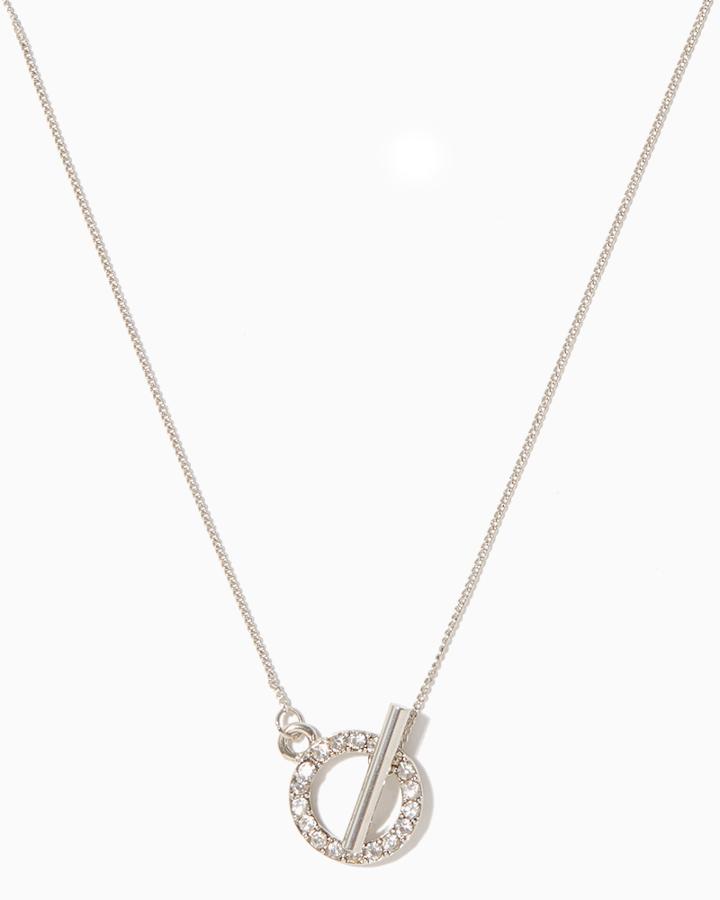 Charming Charlie Pav Ring Pendant Necklace