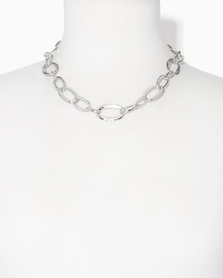 Charming Charlie Brushed Ovals Chain Link Necklace