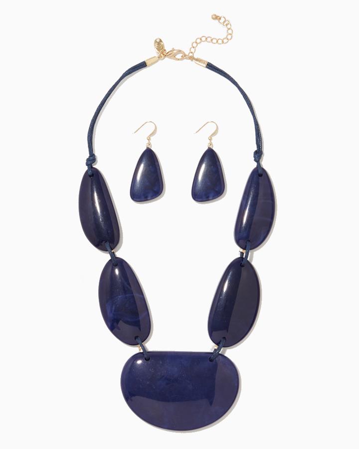Charming Charlie Polished Pebble Necklace Set