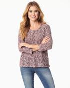 Charming Charlie Cozy Crochet Marled Sweater