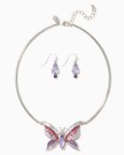 Charming Charlie Butterfly Collar Necklace Set