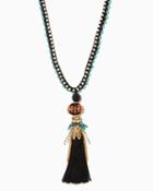 Charming Charlie Ava Beaded Tassel Necklace