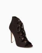 Charming Charlie Open-toe Lace-up Booties
