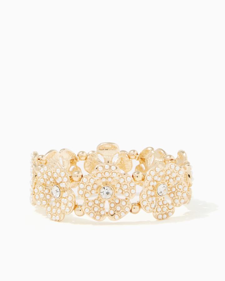 Charming Charlie Daisy Pearl Stretch Bracelet