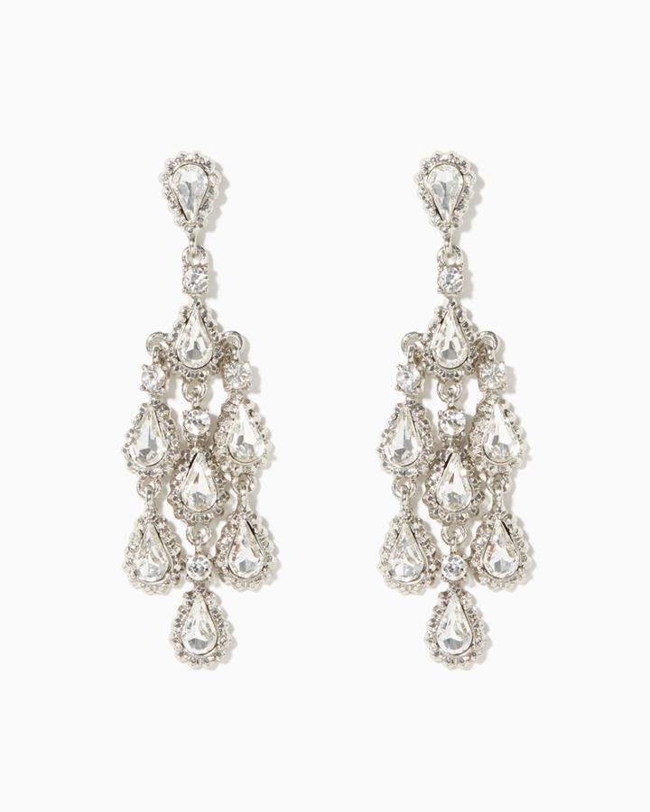 Charming Charlie Treble Rhinestone Chandelier Earrings