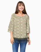 Charming Charlie Falling Leaves Fringed Top