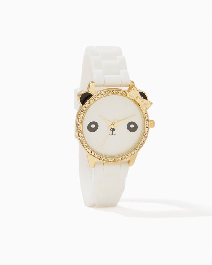 Charming Charlie Panda Bow Bezel Watch