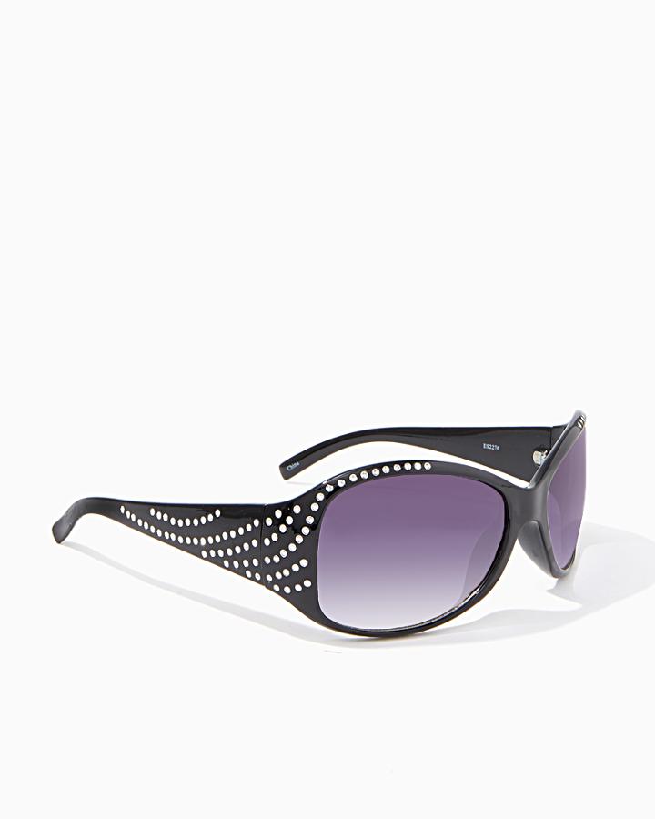 Charming Charlie Rhinestone Oval Sunglasses