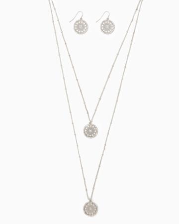 Charming Charlie Twin Medallion Necklace Set