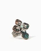 Charming Charlie Antiqued Turquoise Cross Ring