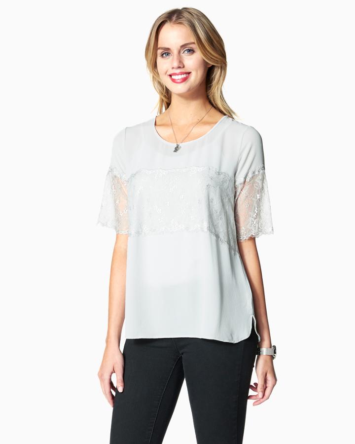 Charming Charlie Lace Overlay Top