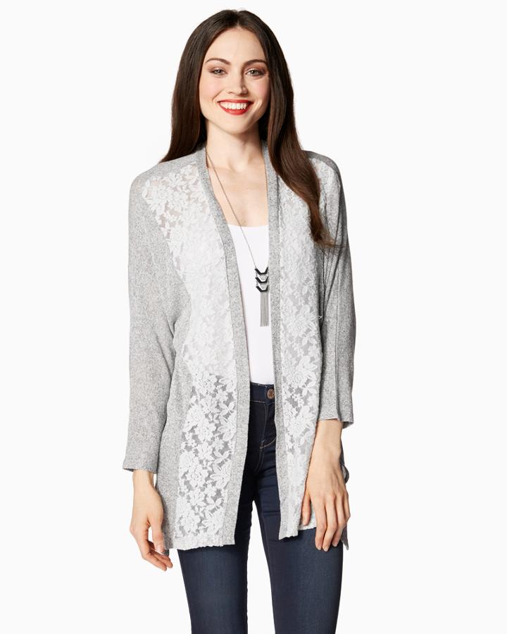 Charming Charlie Comfy Lace Cardigan