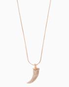 Charming Charlie Rhinestone Horn Pendant Necklace