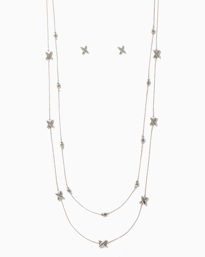 Charming Charlie Xs & Os Necklace Set