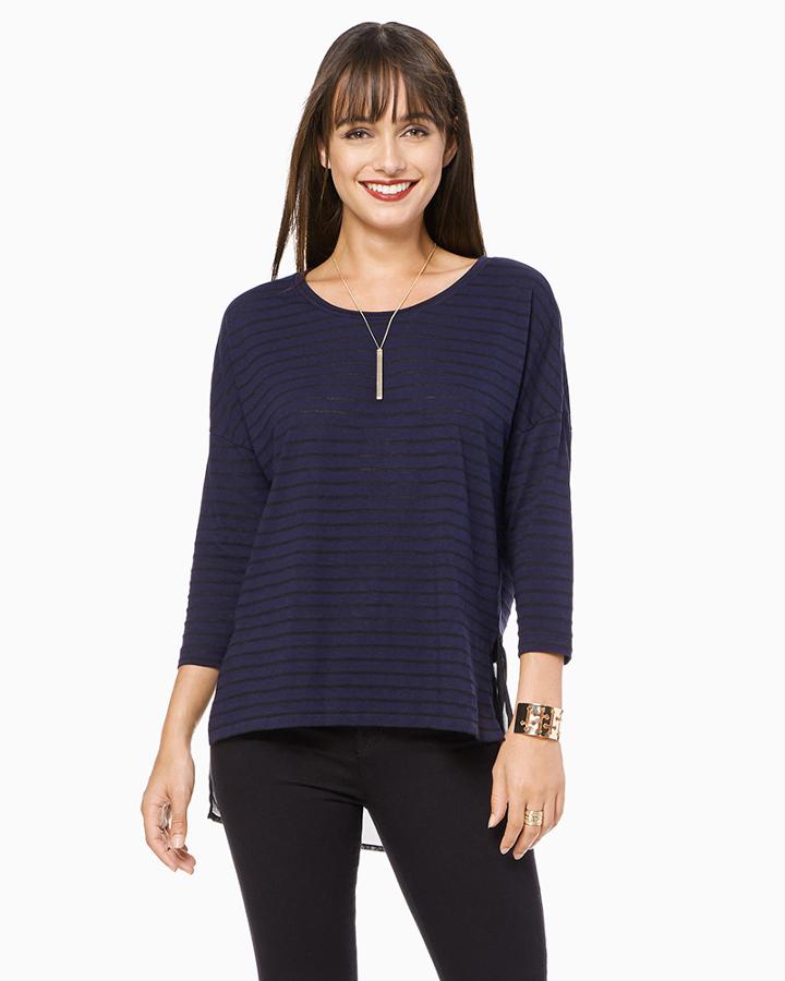 Charming Charlie Striped Burnout Tunic