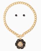 Charming Charlie Lotus Chain Necklace Set