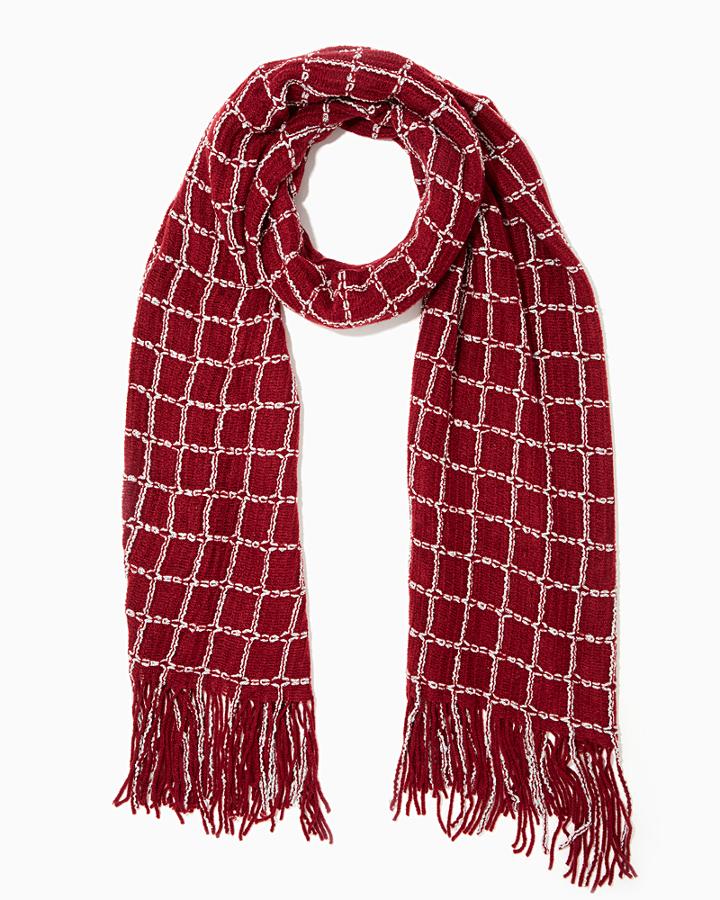 Charming Charlie Sparkling Crochet Fringe Scarf