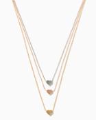 Charming Charlie Layered Hearts Necklace