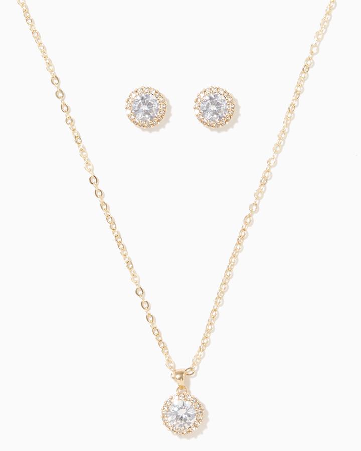 Charming Charlie Princess Cut Necklace Set