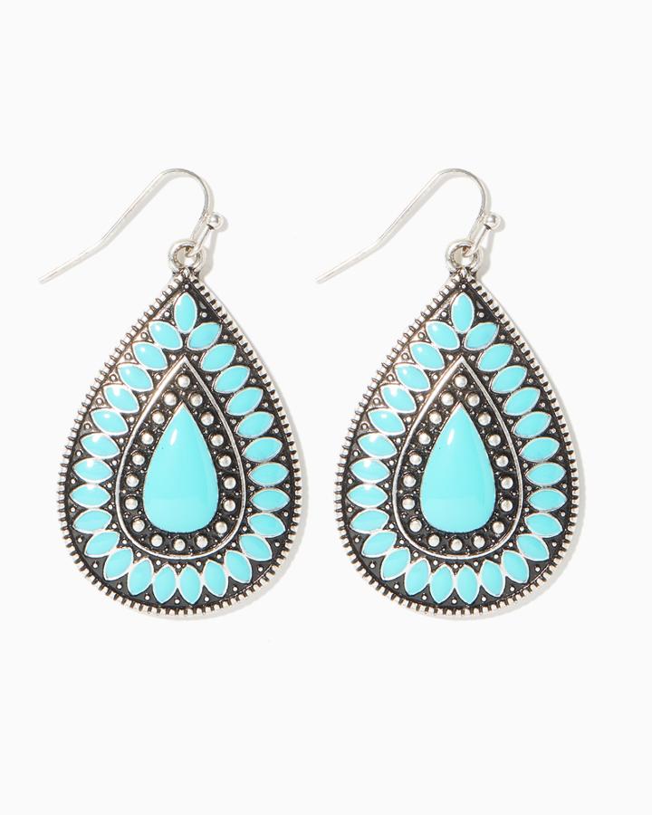 Charming Charlie Turquoise Teardrop Earrings