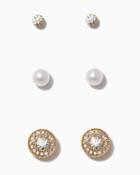 Charming Charlie Pair Of Pearls Earring Set