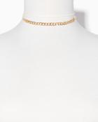 Charming Charlie Suedette & Links Choker Necklace