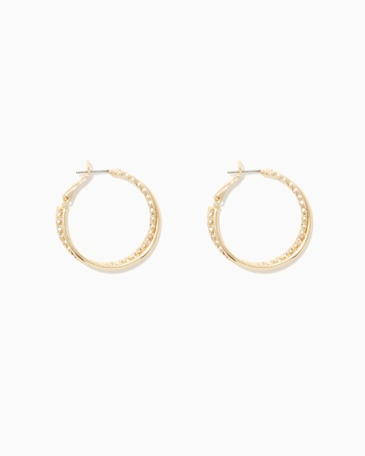 Charming Charlie Double Twist Medium Hoop Earrings