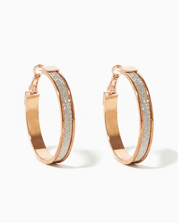 Charming Charlie Stardust Hoop Earrings