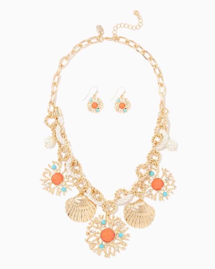 Charming Charlie Seashell Rope Necklace Set