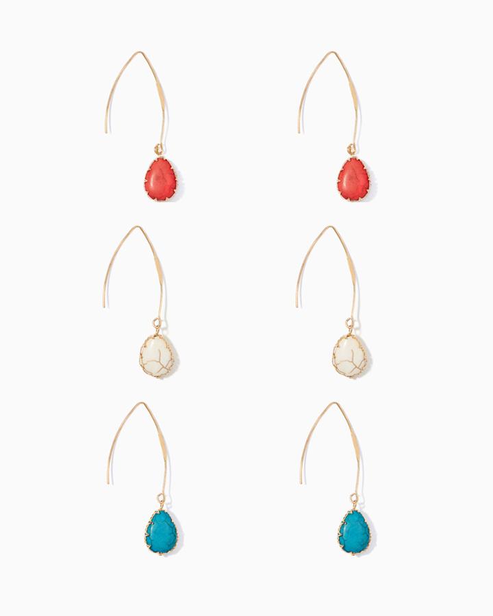 Charming Charlie Speckled Tears Earring Set