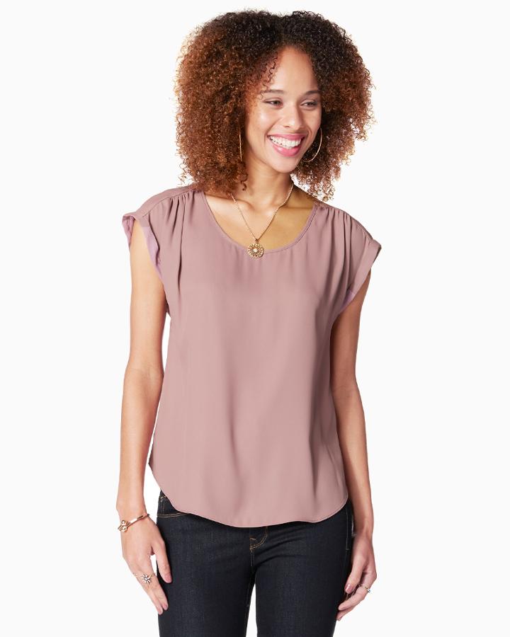 Charming Charlie Minnie Pleated Shoulder Top