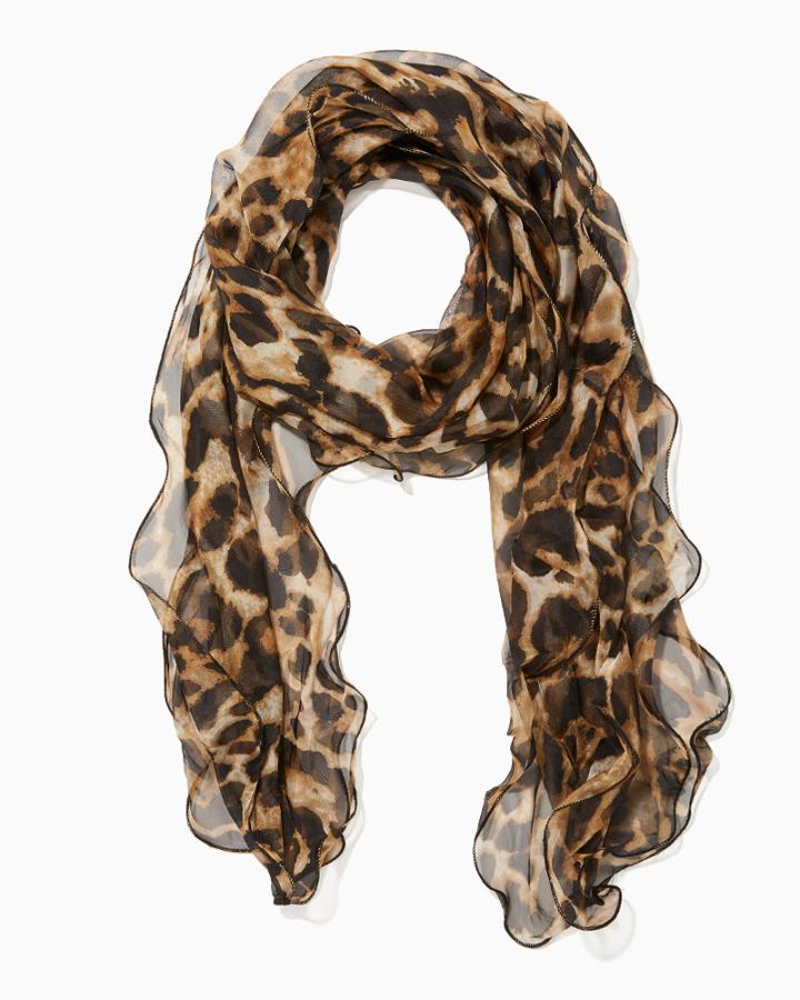 Charming Charlie Ruffled Leopard Scarf