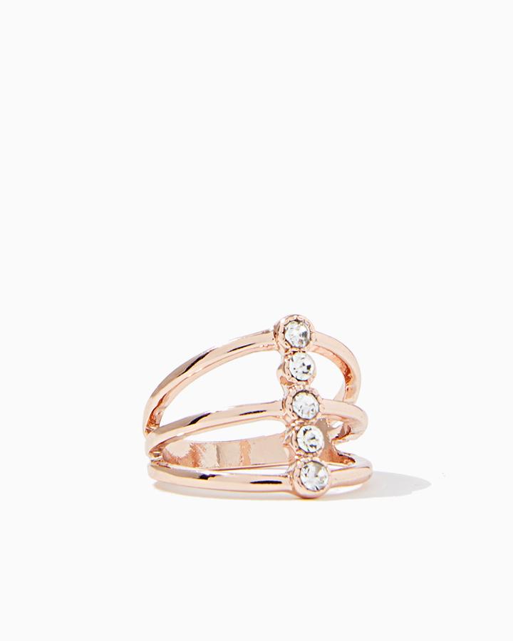 Charming Charlie Split Band Rhinestone Ring