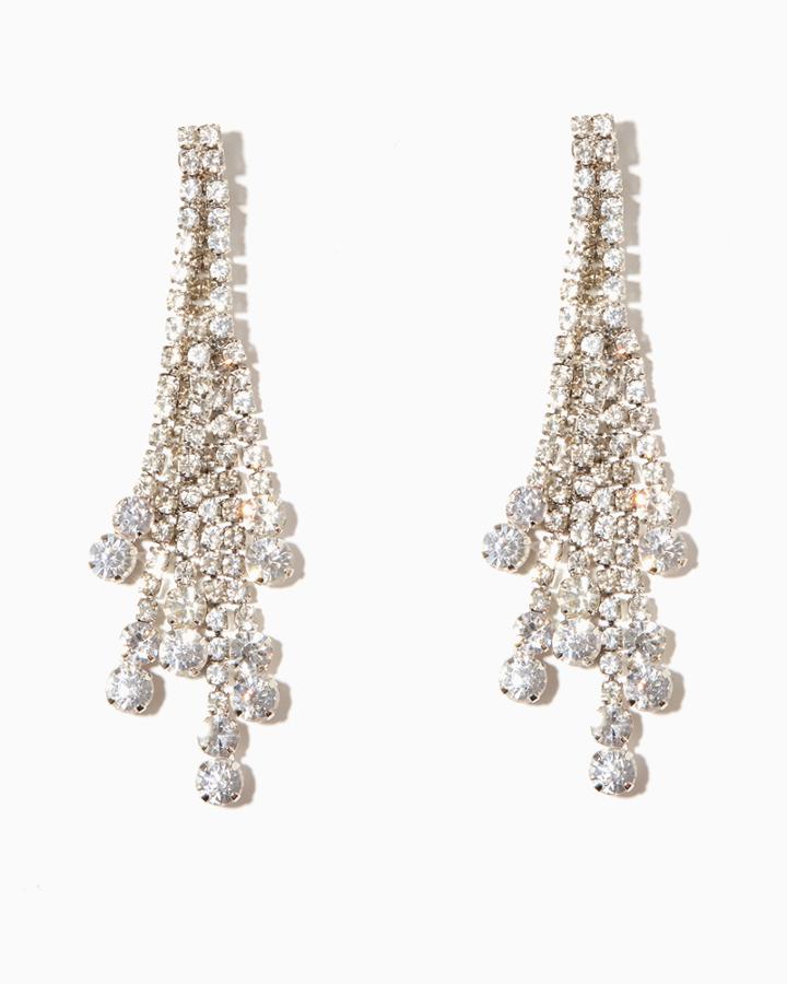Charming Charlie Cascades Of Sparkle Rhinestone Earrings