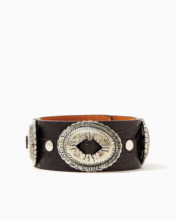 Charming Charlie Corpus Etched Leather Bracelet
