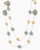 Charming Charlie Caviar & Pearls Layered Necklace