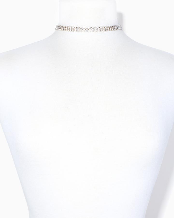 Charming Charlie Pear Drop Rhinestone Choker Necklace