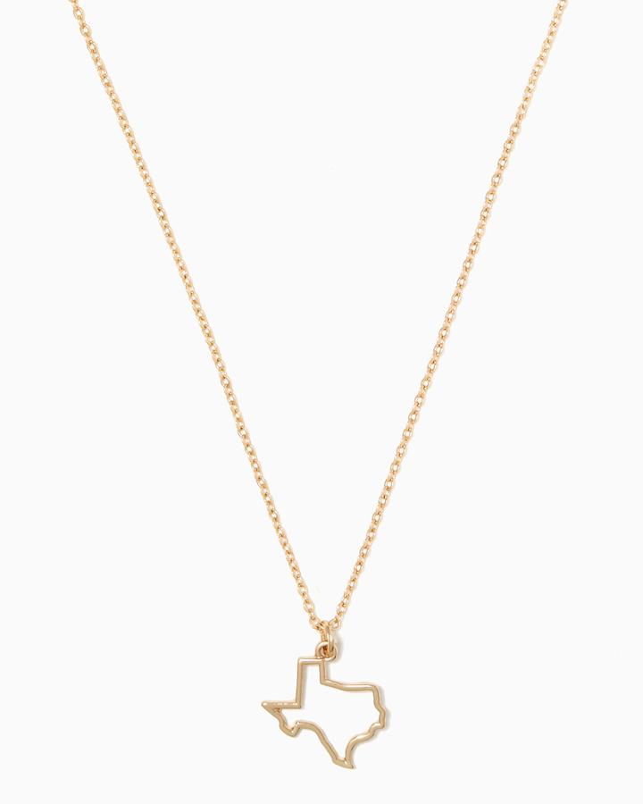 Charming Charlie Texas Outline Necklace