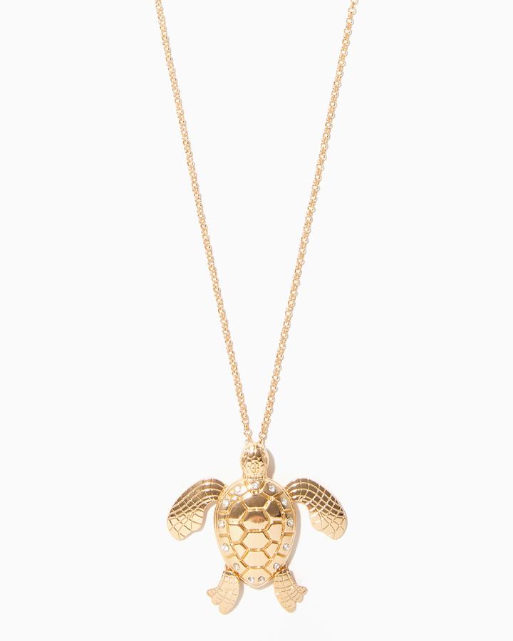Charming Charlie Gleaming Turtle Pendant Necklace