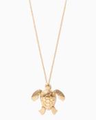 Charming Charlie Gleaming Turtle Pendant Necklace