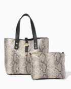 Charming Charlie Faux Snakeskin Wallaby Joey Bag-in-bag