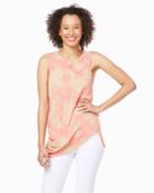 Charming Charlie Tropical Palms Ruched Tank