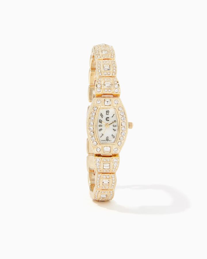 Charming Charlie Full Out Rhinestone Bracelet Watch